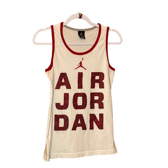 Air Jordan Youth Tank Top L/G 152-158 CM 12-13 Yrs White & Red - Picture 1 of 3